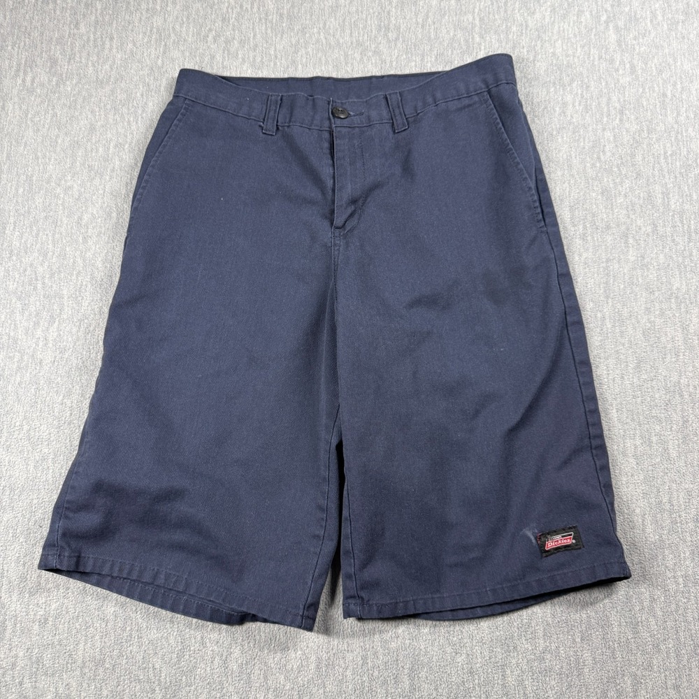 Dickies Shorts Chino Mens 30 Blue Flat Front Twill Skateboard Workwear Casual